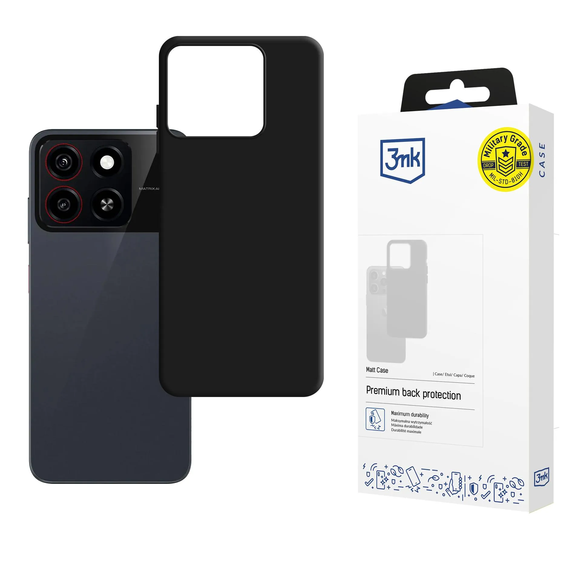 Case for ZTE Blade A35 - 3mk Matt Case Black