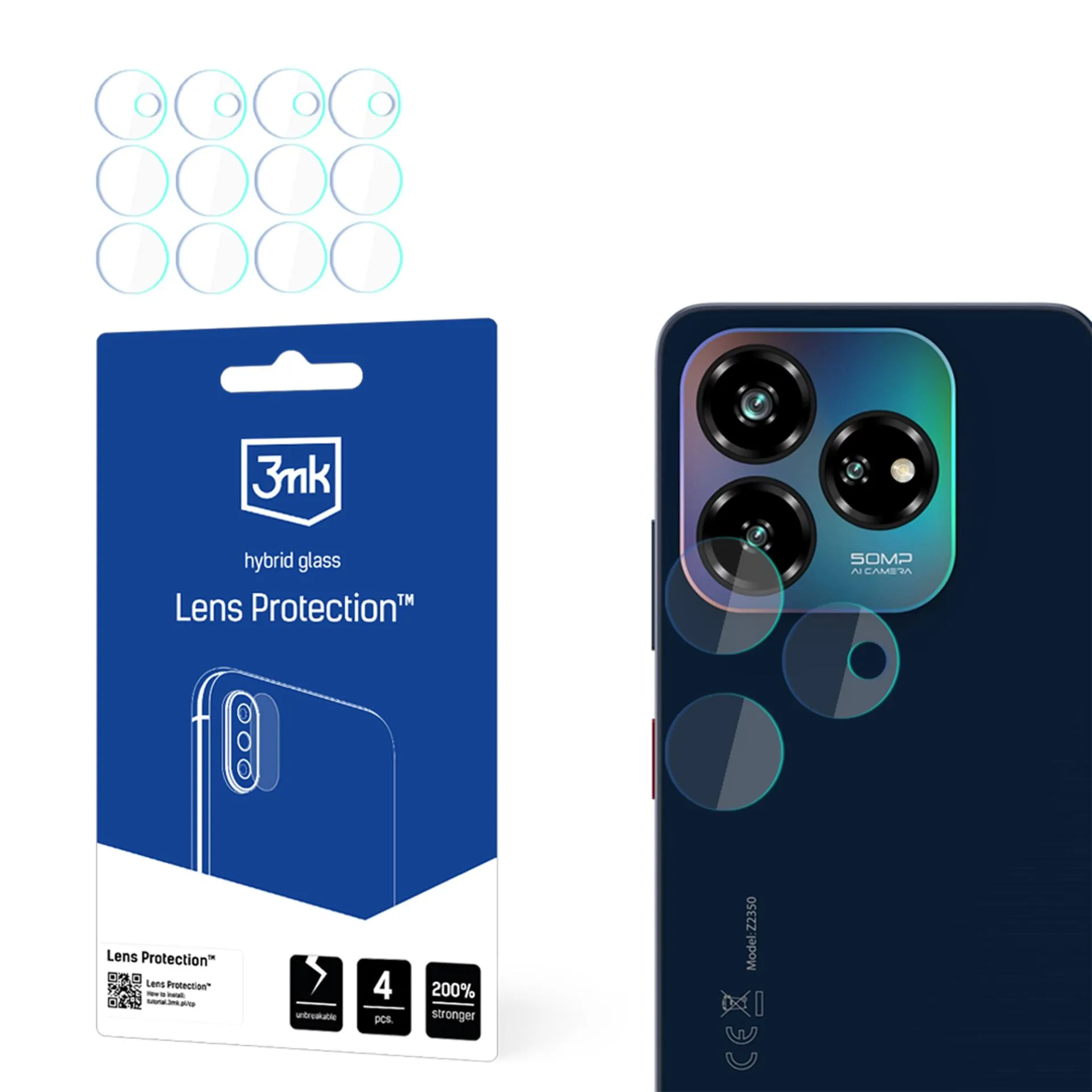 Lens glass for ZTE Blade V60 Design - 3mk Lens Protection