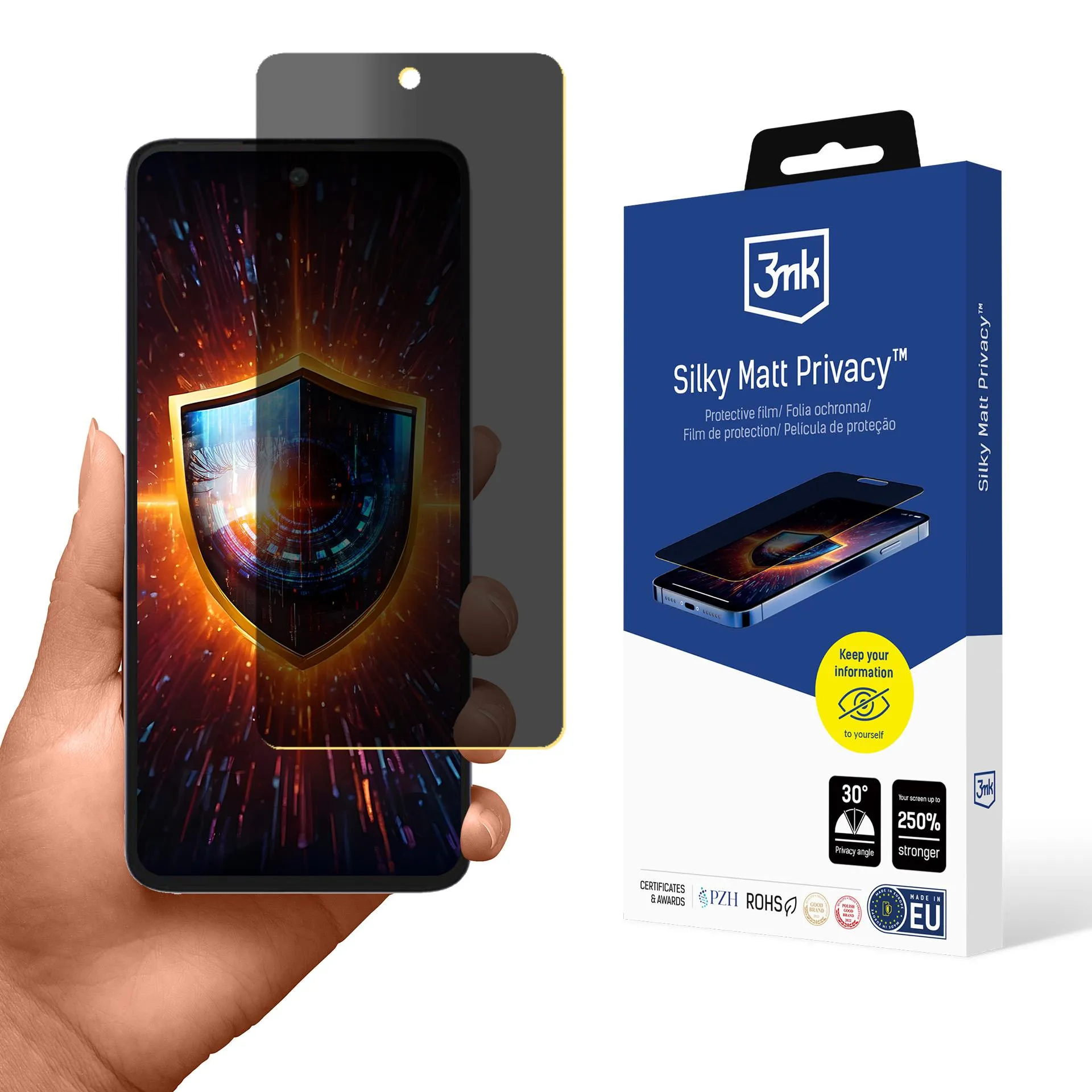Privacy film for ZTE Blade V60 Design - 3mk Silky Matt Privacy