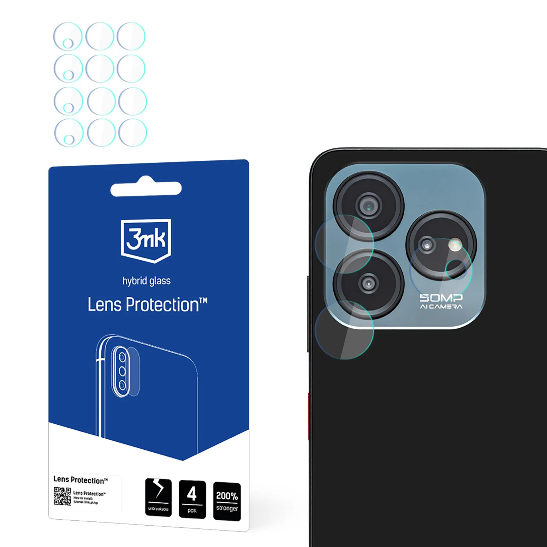 Lens glass for ZTE Optus X Tap 3 - 3mk Lens Protection